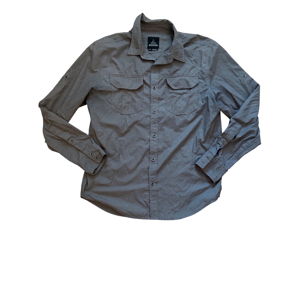 PRANA Mens Shirt‎ Outdoor Hiking Utility Roll Tab Sleeve Gorpcore Size Medium